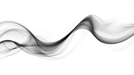 Aufkleber - Abstract black wave flowing on white background. Abstract black wave design isolated on white background. abstract black wave and curve design ,modern and smooth motion white background, generative ai