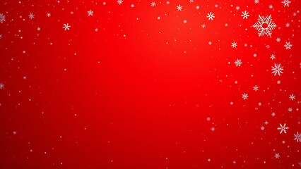 Poster - Red holiday background features snowflakes perfect for Christmas winter celebrations spreading joy and cheer in a stylish vibrant design.