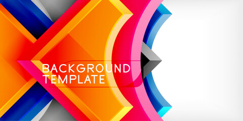 Aufkleber - Square, arrow shapes with round elements Vector Illustration For Wallpaper, Banner, Background, Card, Book Illustration, landing page