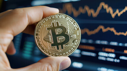 Bitcoin cryptocurrency investment with market trends and digital currency analysis