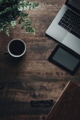Poster - Digital Calculator on Desk with Blank Space