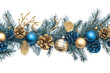 © Rawpixel.com - PNG Christmas border decoration conifer blue.