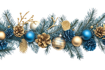 png christmas border decoration conifer blue.