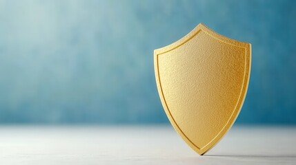 Poster - Golden Shield Icon for Blockchain Security Strategy