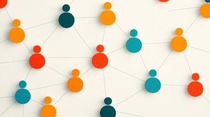 Aufkleber - Abstract Network Connections on a Light Background