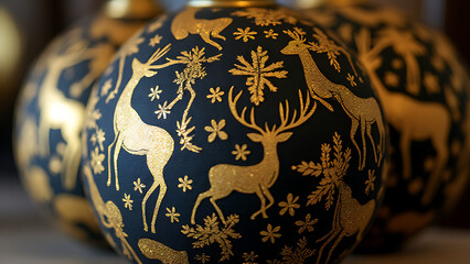 Poster - Golden deer patterns appear on decorations often adding a touch of elegance to various settings worldwide daily.