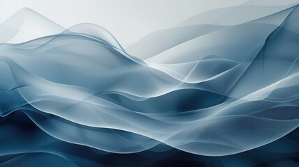 Modern presentation screensaver in a sleek gray-blue, flat design, featuring geometric waves and lines. Ideal for digital or media use, bringing an elegant and contemporary touch