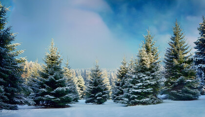 Fresh fir trees add a festive touch to your wonderful Christmas background. _1(240)