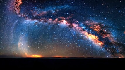 Wall Mural - a beautiful night sky with a large, glowing cloud of stars. the stars are scattered throughout the s