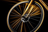 Bicycle wheels spin rapidly, creating a mesmerizing motion blur that evokes a sense of exhilarating speed and energy