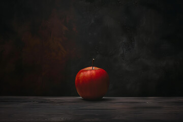 red apple on table