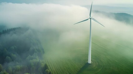 Wall Mural - wind and solar energy solutions for companies, a combined approach to maximizing green energy potent