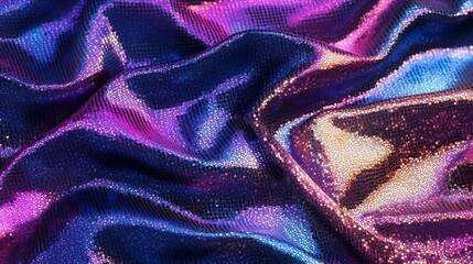 Poster - A purple and blue fabric with glittery beads on it