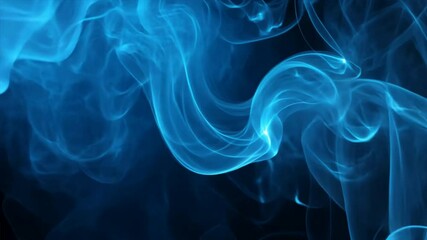 Poster - Abstract blue smoke or mist flowing and twisting on a dark background, adding a mysterious atmosphere Close-up photo with clean background