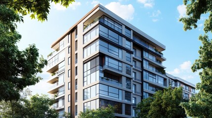 Poster - Modern building with sky reflection