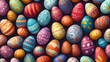 © MakeitEasy - Colorful Easter eggs pattern, a festive symbol of spring and holiday cheer