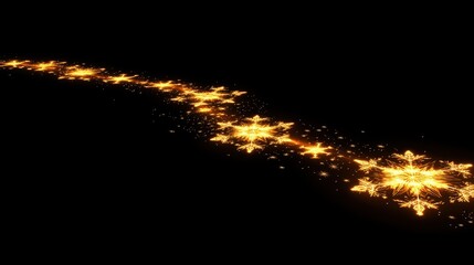 Poster - Softly Glowing Snowflake Motifs on Dark Background