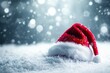 © NovaVision - Santa Hat on Snowy Winter Background