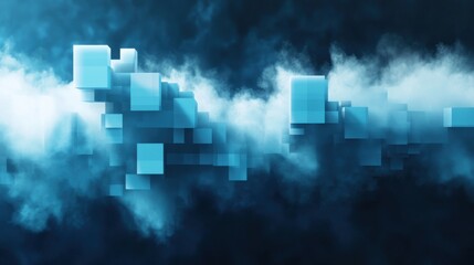 Poster - Abstract Digital Cloud of Transformed Pixels