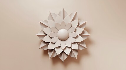 Poster - Elegant neutral mandala pattern design a harmonious combination of natural elements and modern aesthetics for your space