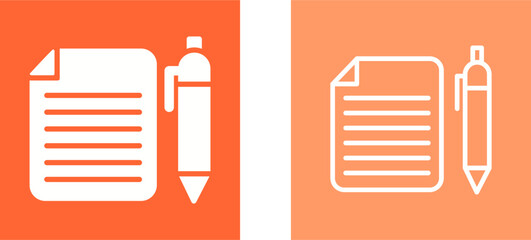 Poster - Documents and Pen Vector Icon