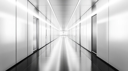  Empty hallway with clean, modern design