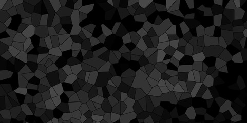 Poster - Abstract black broken stained glass background design with black line. geometric polygonal background with different figures. low poly crystal mosaic background. triangle background pattern shape.