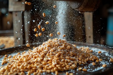 Wall Mural - Salted Peanuts Being Sprayed with Sugar