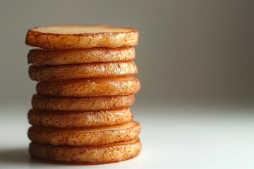 Wall Mural - A Stack of Crispy Golden Potato Slices