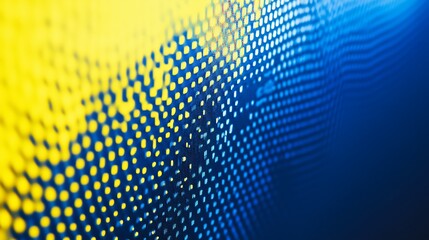 Poster - Abstract blue and yellow dotted pattern background.