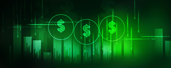 Poster - 2d illustration Stock market online business concept