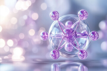 Poster - An atomic model beautifully illustrates electrons circling a nucleus, symbolizing the foundation of matter and energy