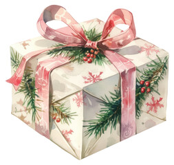 Wall Mural - PNG A gift box with christmas pattern accessories celebration.