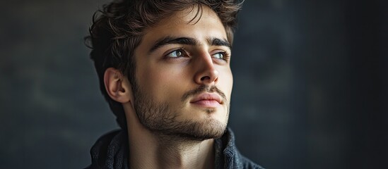 Poster - Portrait of an attractive young man. with copy space image. Place for adding text or design