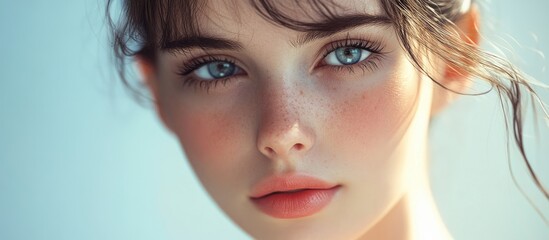 Poster - portrait of a girl. with copy space image. Place for adding text or design