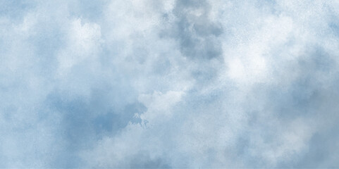 Aufkleber - blue sky with white clouds and blurred background. abstract blue watercolor grunge smoke background. Texture background for graphic and web design. Smoke Overlays white Background, vector illustrator.