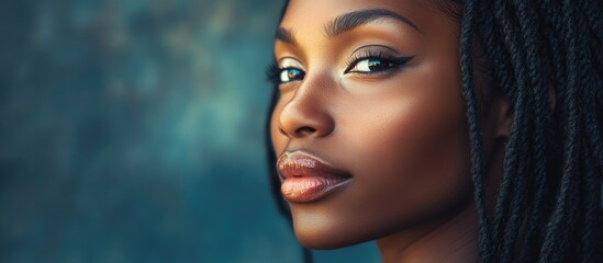 Poster - portrait of an African American woman. with copy space image. Place for adding text or design