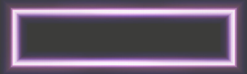 Poster - Luminous purple frame. Rectangular luminous panel banner template.