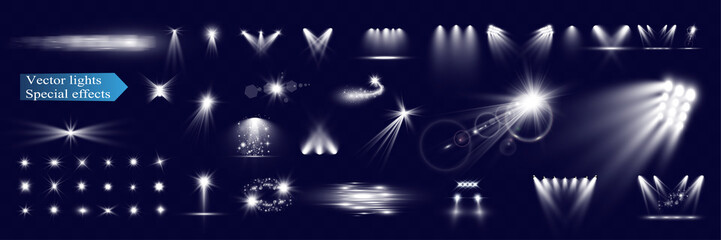Aufkleber - Light wave shine spotlight effect,vector glow line sparkle shine. Silver wavy effects.	