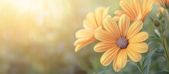 Leinwandbilder - Osteospermum orange flower in the garden. with copy space image. Place for adding text or design