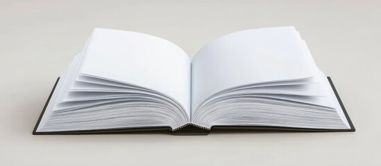Poster - Stack of open book featuring blank white pages Clipping path included. with copy space image. Place for adding text or design
