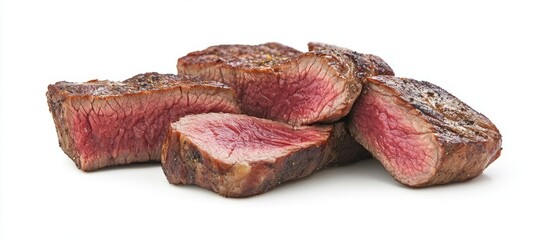 Poster - Smoked sirloin set against a white background. with copy space image. Place for adding text or design