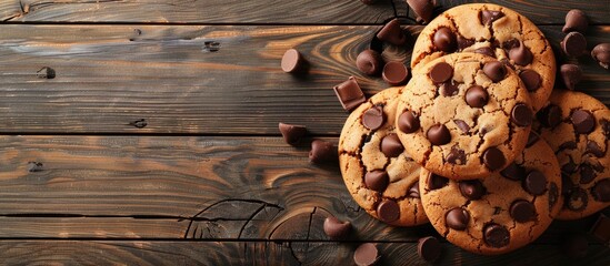 Leinwandbilder - Homemade healthy cookies and chocolate cookies on a wooden table. with copy space image. Place for adding text or design