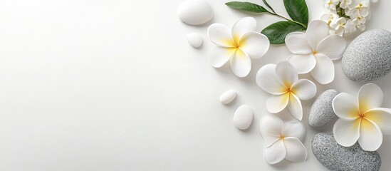 Aufkleber - Lovely spa arrangement set against a white background. with copy space image. Place for adding text or design