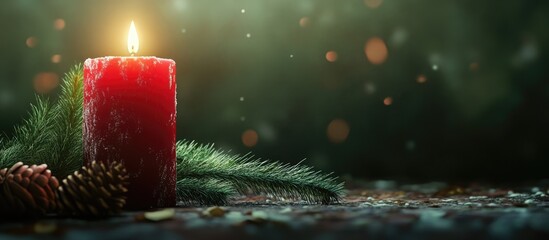 Poster - Holiday candle. with copy space image. Place for adding text or design