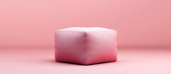 Poster - pink pouf box. with copy space image. Place for adding text or design