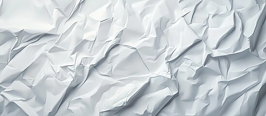 Leinwandbilder - Clean crumpled white paper abstract background. with copy space image. Place for adding text or design