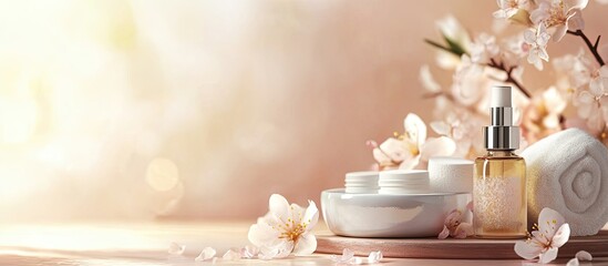 Poster - Spa services aromatherapy and skincare concept. with copy space image. Place for adding text or design