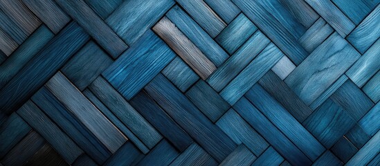 Poster - blue wooden parquet pattern. with copy space image. Place for adding text or design