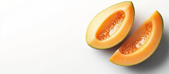 Leinwandbilder - Melon isolated on a white background Copy space available for text